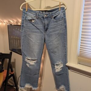 Rewash Light Blue Distressed Ankle Jeans